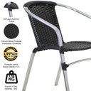 Ver imagem 2 de Kit - Jogo de 4 Cadeiras e Mesa Floripa em Alumínio com 2 Espreguiçadeiras Roma Regulável + - Preto