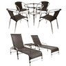 Kit - Jogo de 4 Cadeiras e Mesa Floripa em Alumínio com 2 Espreguiçadeiras Roma Regulável + - Preto - 1