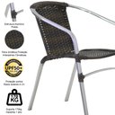 Ver imagem 3 de Kit - Jogo de 4 Cadeiras e Mesa Floripa em Alumínio com 2 Espreguiçadeiras Roma Regulável + - Pedra