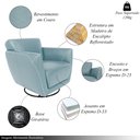Ver imagem 3 de Poltrona do Papai Valentina Sala de Estar Giratória Couro Azul Celeste G40 - Gran Belo