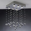 Ver imagem 1 de Plafon Sobrepor de Cristais Quadrado Diamante 6 Lâmpadas Bronzearte