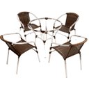 Ver imagem 1 de Conjunto de 4 Cadeiras e Mesa Floripa em Alumíno para Jardim e Piscina - Pedra Ferro