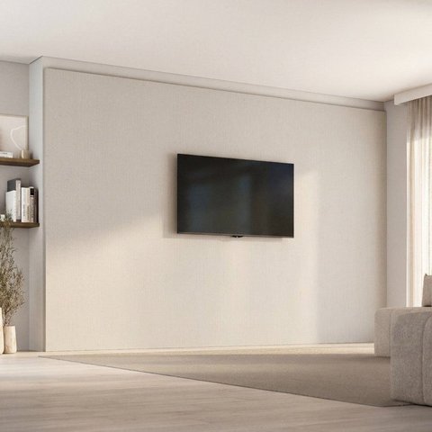 Painel Liso para TV até 86 Polegadas Planejado 360x250cm Aruá CabeCasa MadeiraOriginals Off White