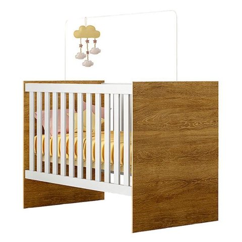 Berço Nacional Life 2186 Branco Amadeirado - Tigus Baby