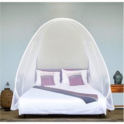 Mosquiteiro Tenda Branco Cama Casal Dobrável Pratico e - 3
