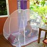 Mosquiteiro Tenda Branco Cama Casal Dobrável Pratico e - 9