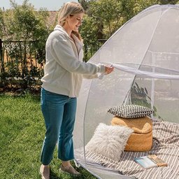 Mosquiteiro Tenda Branco Cama Casal Dobrável Pratico e - 6