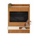 Ver imagem 4 de Painel Home Suspenso para TV Betim 136cm MDF-MDP com Porta de Correr Canela-Off White Mobler
