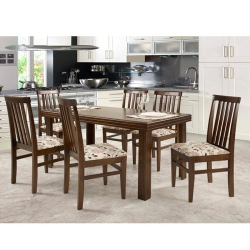 Conjunto de Mesa Madeira Maciça com 6 Cadeiras Essência - Mel