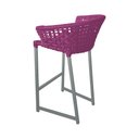 Ver imagem 3 de Banqueta Reis em Corda Náutica e Base em Alumínio Cinza para Área Gourmet - Externa Rosa
