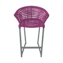 Ver imagem 2 de Banqueta Reis em Corda Náutica e Base em Alumínio Cinza para Área Gourmet - Externa Rosa