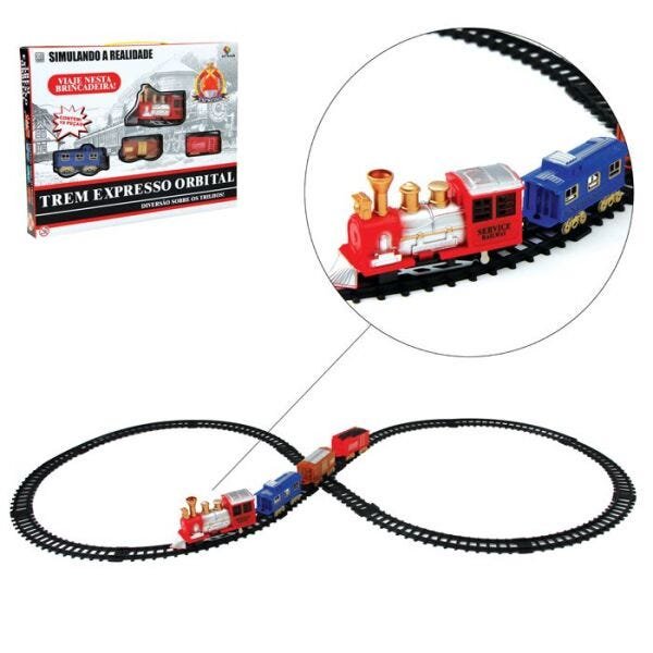 Brinquedo antigo Trem Expresso com Trilhos - 1