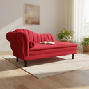 Ver imagem 2 de Recamier Decorativo Divã Amsterdã 187cm Lado Direito Suede Vermelho
