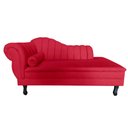 Ver imagem 3 de Recamier Decorativo Divã Amsterdã 187cm Lado Direito Suede Vermelho