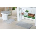 Ver imagem 1 de Kit Tapete Banheiro Relevo 3 Peças Prata Oasis