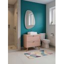 Ver imagem 1 de Gabinete para Banheiro com Tampo Cuba e Espelheira Organica 80cm Retro Mdf Rosa Milano - On Móveis