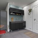 Ver imagem 1 de Cozinha Compacta Ayla 150cm 6 Portas 2 Gavetas Preto Maderatto Móveis