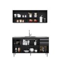 Ver imagem 2 de Cozinha Compacta Ayla 150cm 6 Portas 2 Gavetas Preto Maderatto Móveis