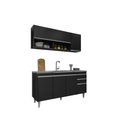 Ver imagem 3 de Cozinha Compacta Ayla 150cm 6 Portas 2 Gavetas Preto Maderatto Móveis