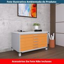 Ver imagem 2 de Mapoteca 5 Gavetas Pandin 120 Cm (larg) Inmetro Tampo Mdp Branco Estrutura Aço Cinza Gaveta Laranja