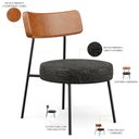 Ver imagem 4 de Kit 02 Poltronas Decorativas Sala De Estar Fixa Londres L02 Couríssimo Camel Linho Chumbo - Lyam