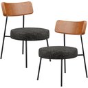 Ver imagem 1 de Kit 02 Poltronas Decorativas Sala De Estar Fixa Londres L02 Couríssimo Camel Linho Chumbo - Lyam