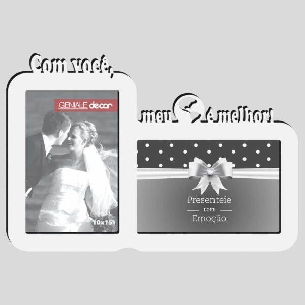Porta-Retrato Quadro Para Decorar Presentear Namorado Namorada Romance Meu Mundo Branco - 2