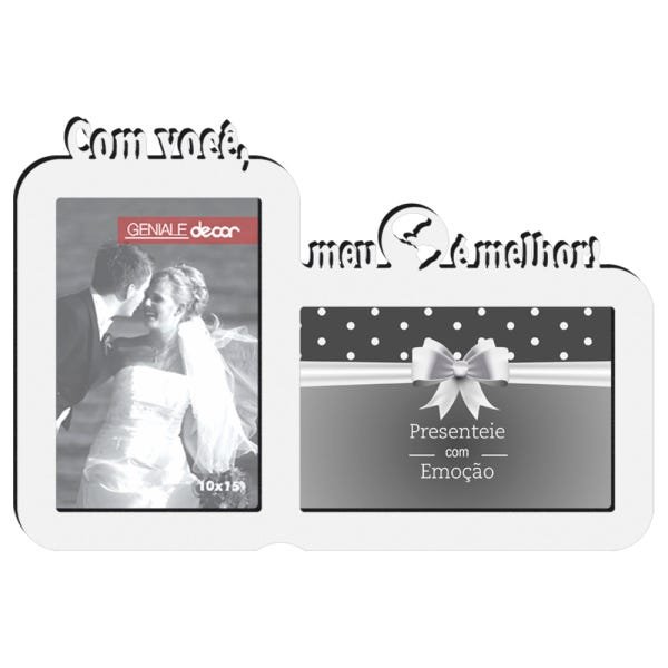 Porta-Retrato Quadro Para Decorar Presentear Namorado Namorada Romance Meu Mundo Branco - 1