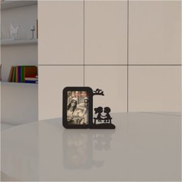 Porta-Retrato Quadro Para Decorar Presentear Namorado Namorada Romance Casal Preto - 3