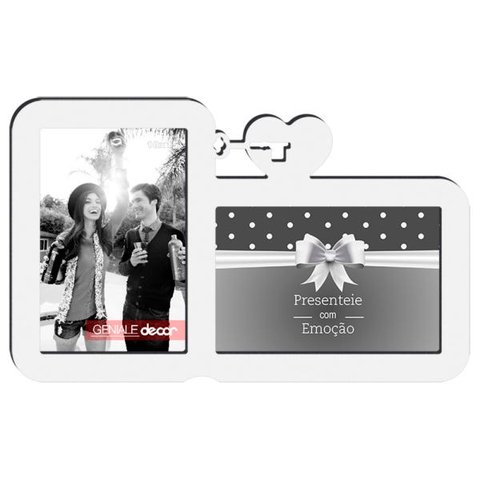 Porta-Retrato Quadro Para Decorar Presentear Namorado Namorada Romance Combinação Perfeita Branco