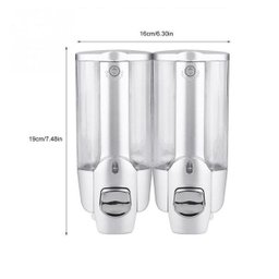 Dispenser Duplo Shampoo Alcool Gel Sabonete Liquido Hotel Shopping - 2