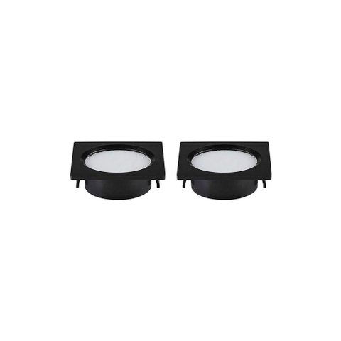 Kit 2 Spots de Embutir para Móvel Nordecor Alua Quadrado Led 2w Bivolt Preto 4000k Luz Neutra 6578