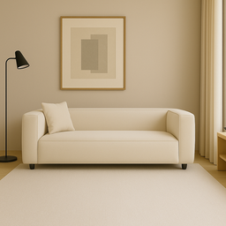 Sofá 2 Lugares 160cm Orgânico Luxo Recepção Cecília Linho Bege - Amarena Móveis - 2