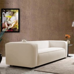 Sofá 2 Lugares 160cm Orgânico Luxo Recepção Cecília Linho Bege - Amarena Móveis - 4
