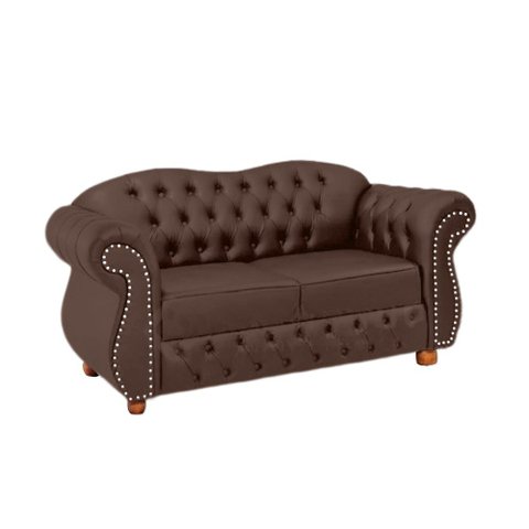 Namoradeira Chesterfield Merlo 2 Lugares - Veludo Marrom / Decoração, recepção, sala tv estar