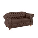 Ver imagem 1 de Namoradeira Chesterfield Merlo 2 Lugares - Veludo Marrom / Decoração, recepção, sala tv estar