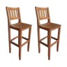 Kit com 2 Banquetas Rusticas Alta Confort com Encosto Madeira Maciça Malbec - 1