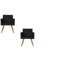 Ver imagem 2 de Kit 2 Poltronas Nina Sala de Estar Luxo Suede Preto