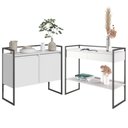 Ver imagem 1 de Conjunto Buffet Compacto e Aparador Industrial Branco Preto