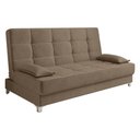 Ver imagem 1 de Sofá Cama Equador 193 cm Encosto Reclinável Veludo Cappucino Pés Plástico Cromado - D’Rossi