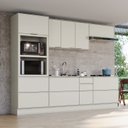 Ver imagem 1 de Cozinha Compacta 100% MDF Torre Quente 2 Fornos e Balcão 80cm com Tampo para Cooktop Fineze