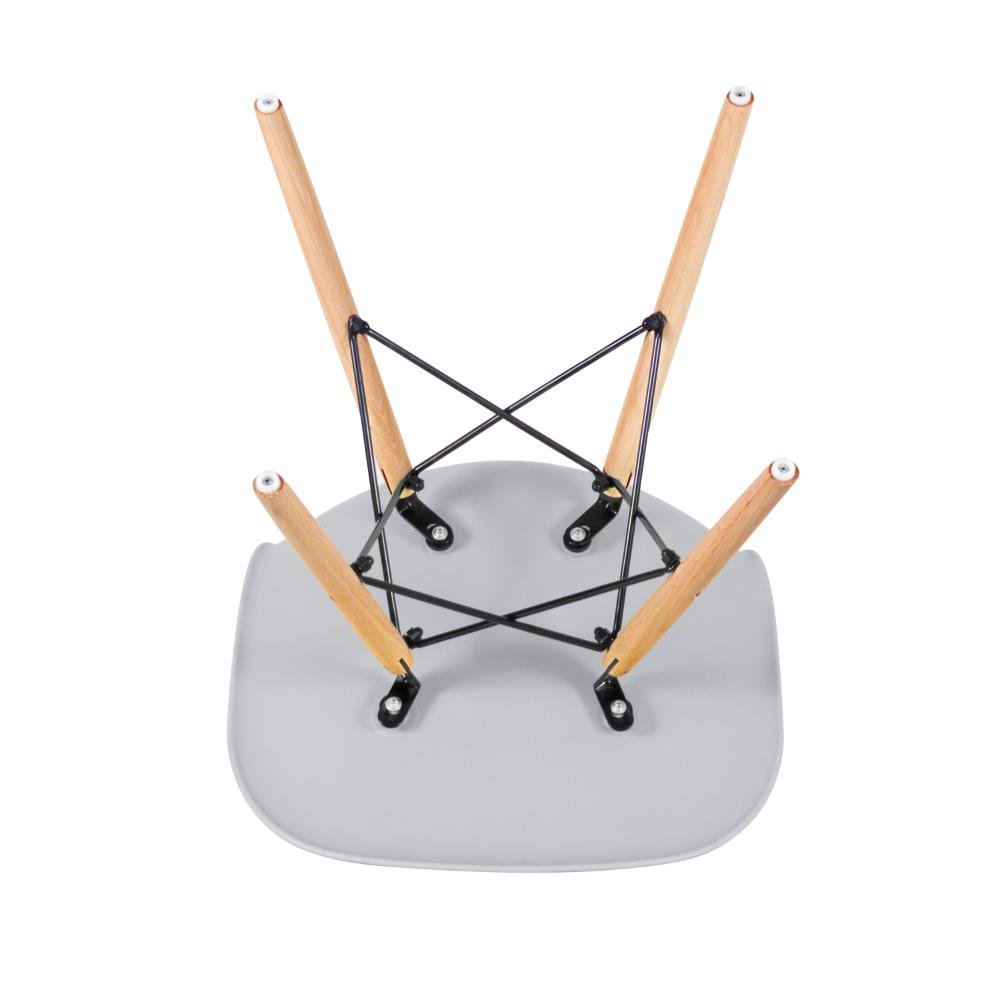 KIT - Mesa redonda Eames 70 cm branco + 3 cadeiras Eiffel DSW Cinza claro - 6