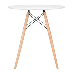 KIT - Mesa redonda Eames 70 cm branco + 3 cadeiras Eiffel DSW Cinza claro - 3