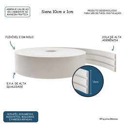 Rodapé Eva Flexível Autoadesivo 10cm X 1cm Siena 12 Metros - 3