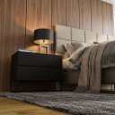 Ver imagem 2 de Mesa Cabeceira com 2 Gavetas de MDF Cor Preto Luxo Estilo Industrial