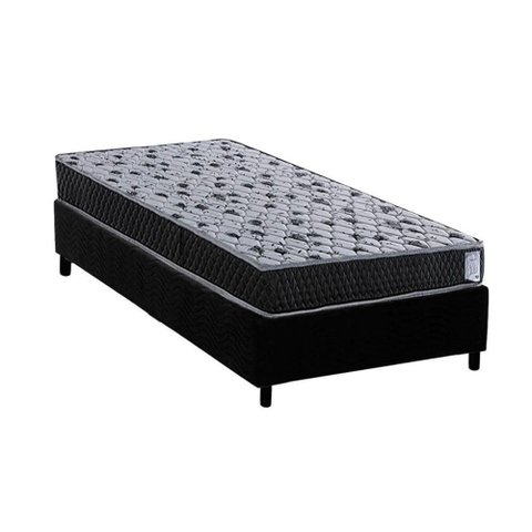 Conjunto Box Solteiro: Colchão Espuma Herval Ag65 Vitre + Base Crc Suede Black (78x188)