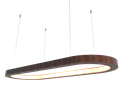 Ver imagem 1 de Lustre Pendente Retangular LED 35w 2700k 80cm em Madeira - Imbuia