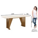 Ver imagem 2 de Conjunto Mesa de Jantar Henn Adriana Tampo de Vidro Nature Off Caramelo Creme