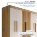 Ver imagem 2 de Guarda Roupa Casal 10 Portas 3 Gavetas 100% MDF Lucca Marrom/Cinamomo/Off White