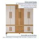 Ver imagem 3 de Guarda Roupa Casal 10 Portas 3 Gavetas 100% MDF Lucca Marrom/Cinamomo/Off White
